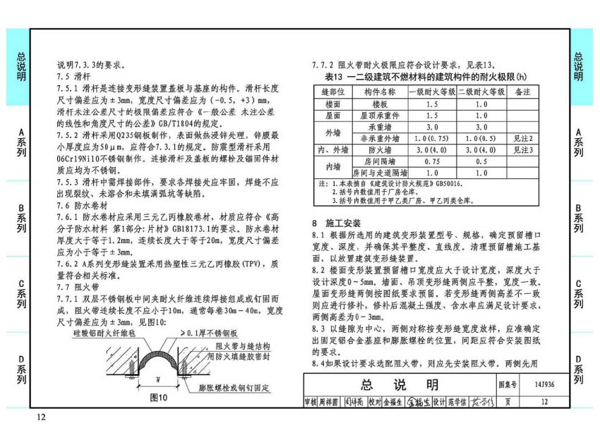 14j936变形缝结构(图集)